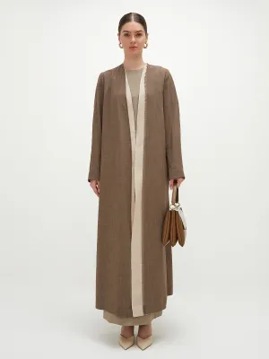 Shurooq Long Jacket - Taupe