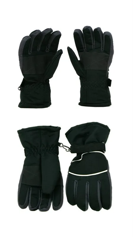 Ski Gloves - Junior Waterproof Ski Gloves, Black