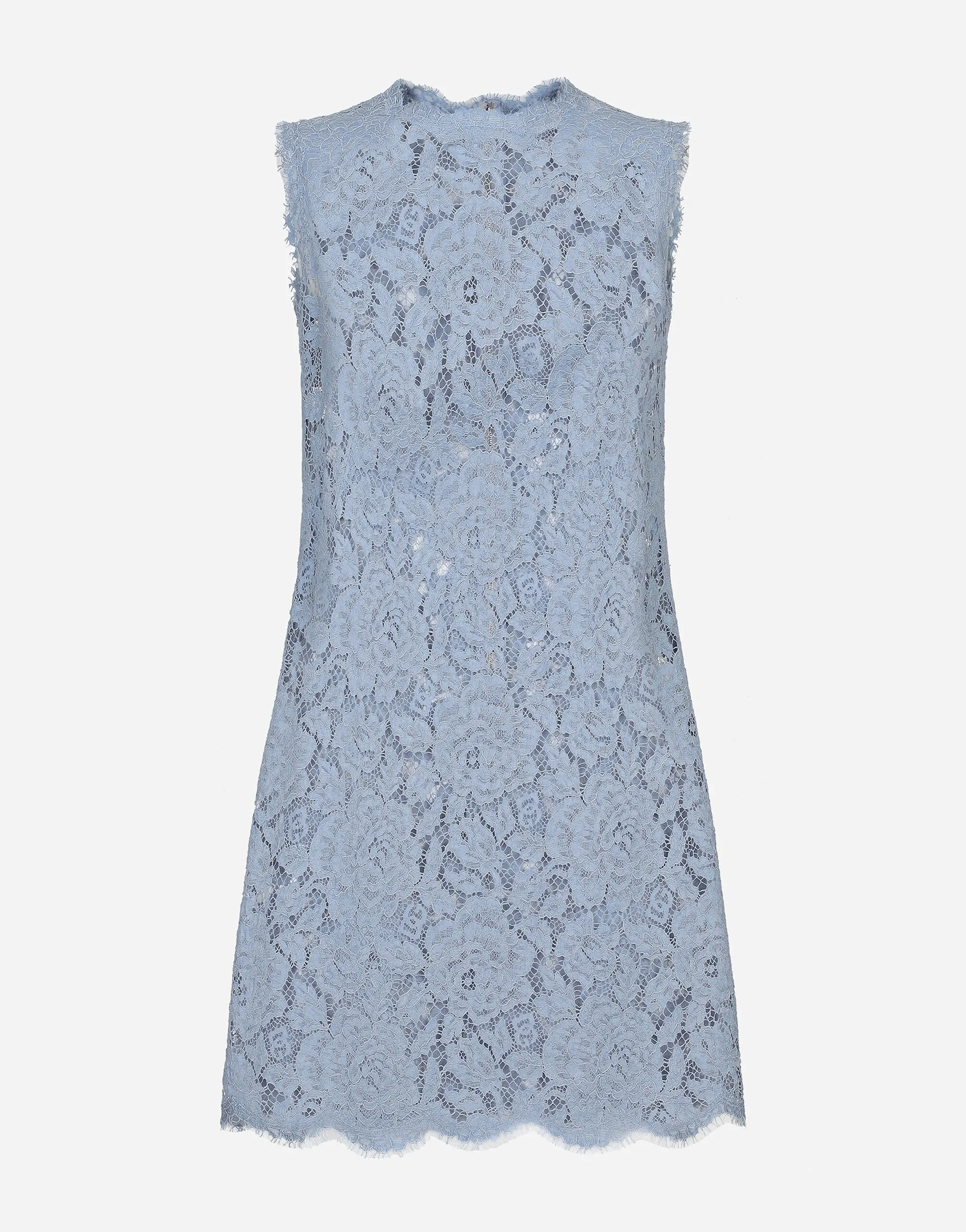 Sleeveless Floral Lace A-Line Dress With DG Logo
