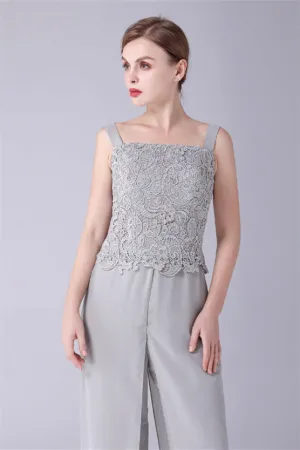 Sleeveless Lace Strap Backless Vintage modest mother's dress