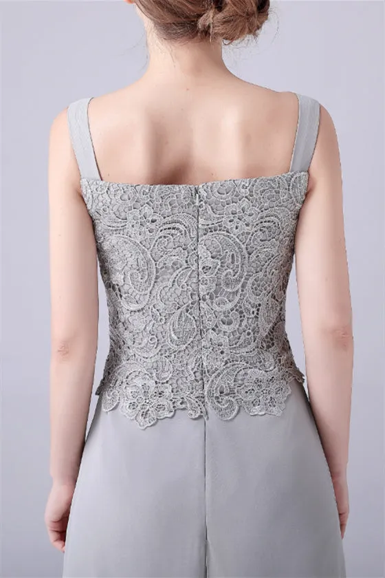 Sleeveless Lace Strap Backless Vintage modest mother's dress