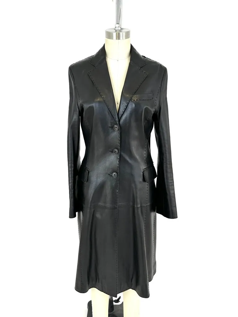 Strenesse Lamb Nappa Whipstitch Coat*