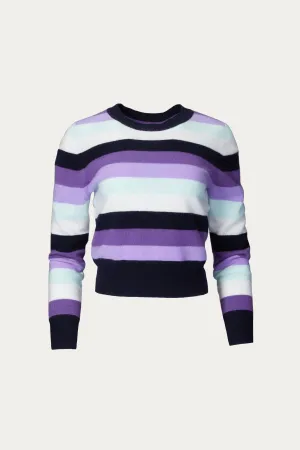 STRIPED CASHMERE CREWNECK PULLOVER