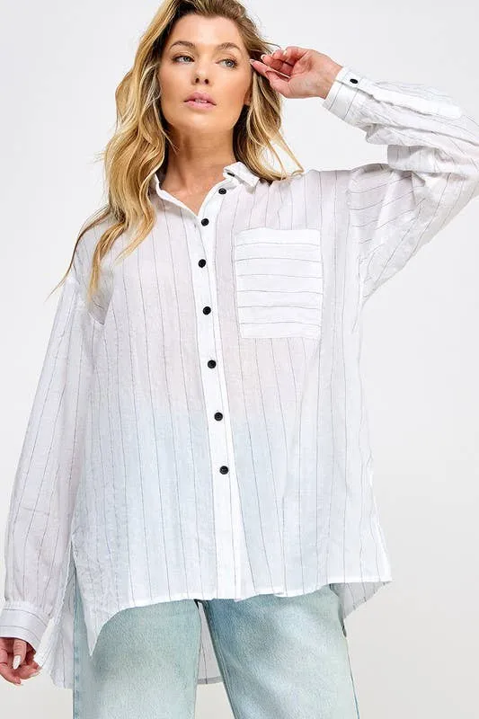 Striped Lightweight Button Down