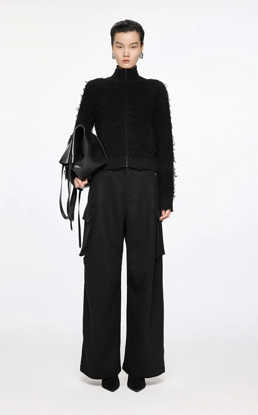 Sweater / JNBY Zip-Up Wool Knitted Cardigan