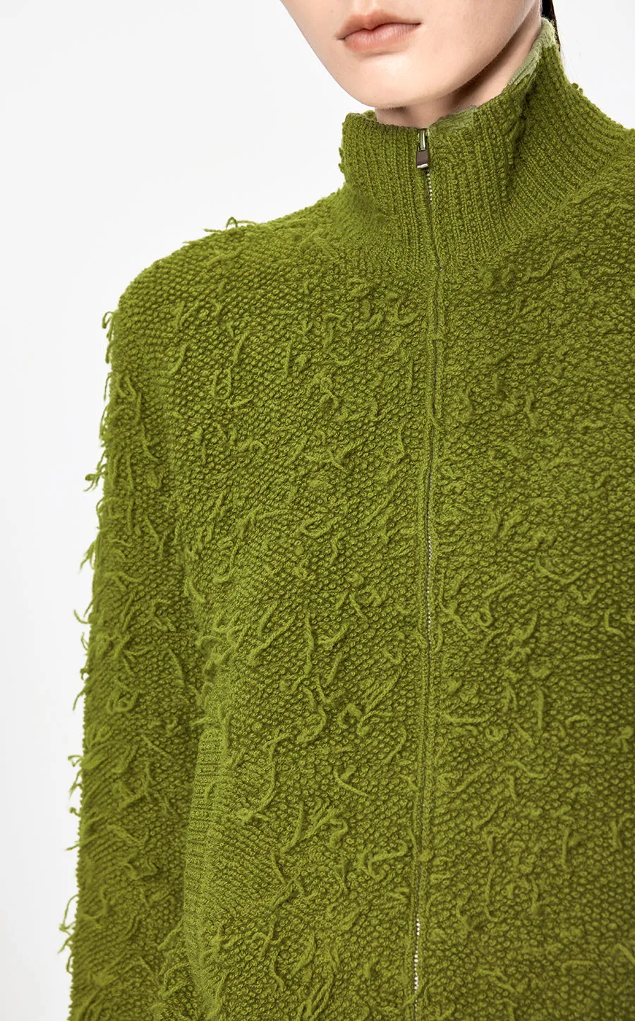 Sweater / JNBY Zip-Up Wool Knitted Cardigan