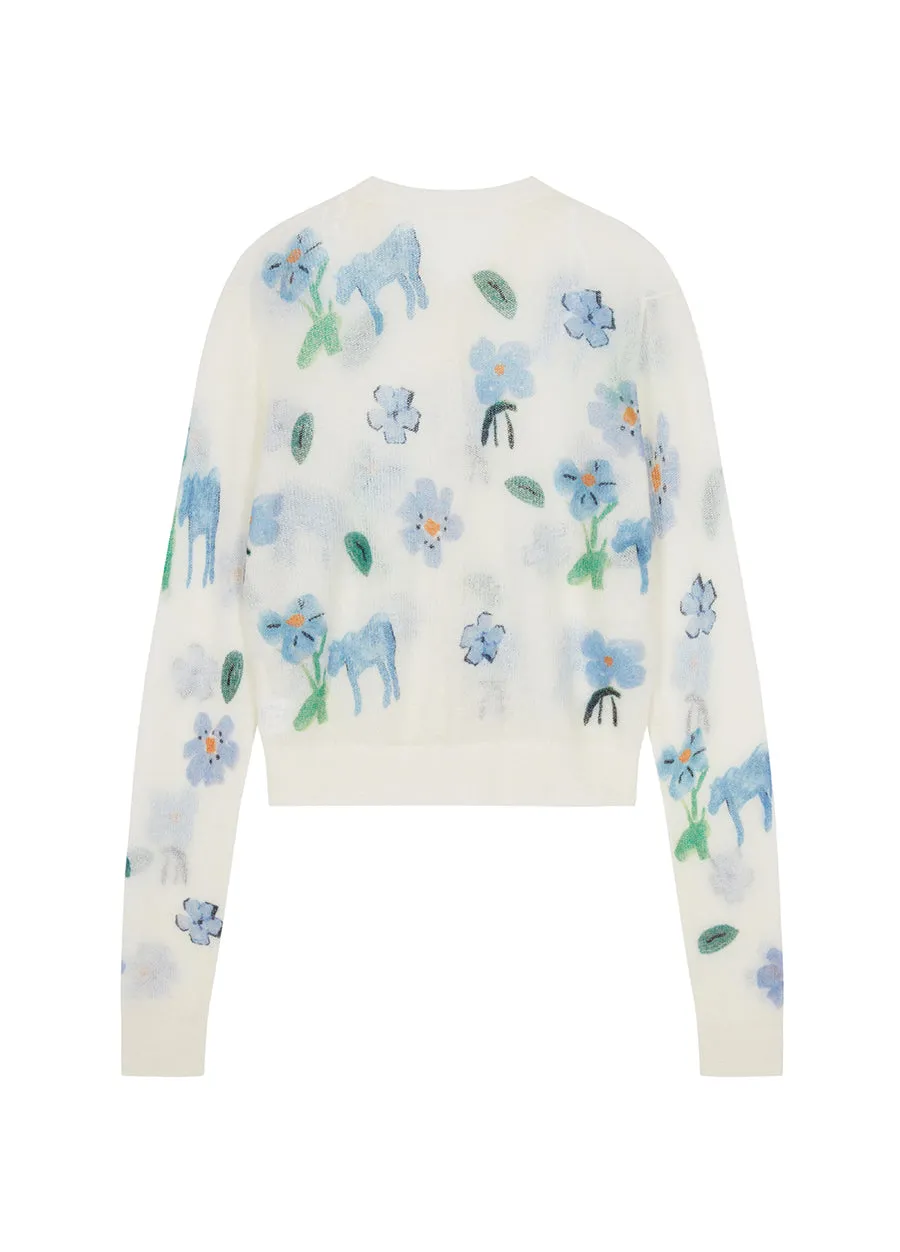 Sweater/JNBY Printed Short Cardigan Sweater
