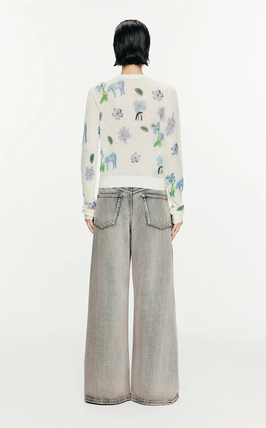 Sweater/JNBY Printed Short Cardigan Sweater