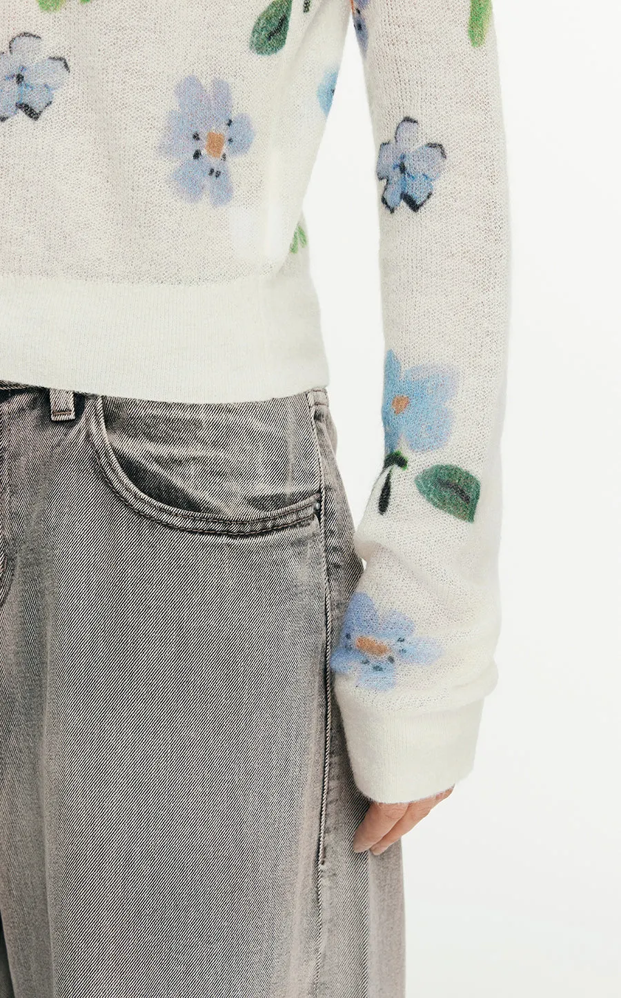 Sweater/JNBY Printed Short Cardigan Sweater