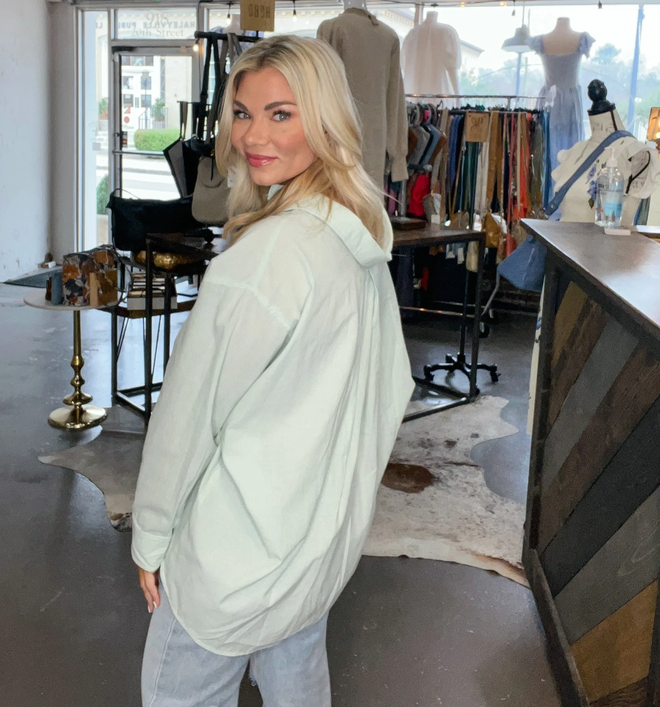 Sweet Sage Button Down