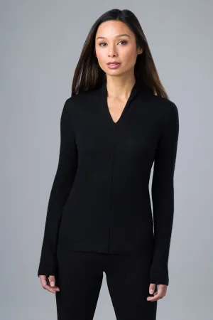 tbc KL19-36F worsted gathered v-blk : l