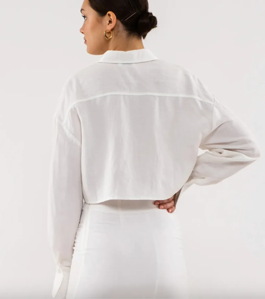 The Quinn Cropped Button Up Shirt