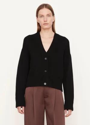 Three Button Boxy Cardigan (Black)
