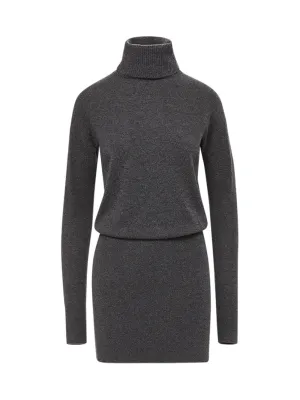 Veronica Beard Cassidy Turtleneck Mini Dress in Charcoal