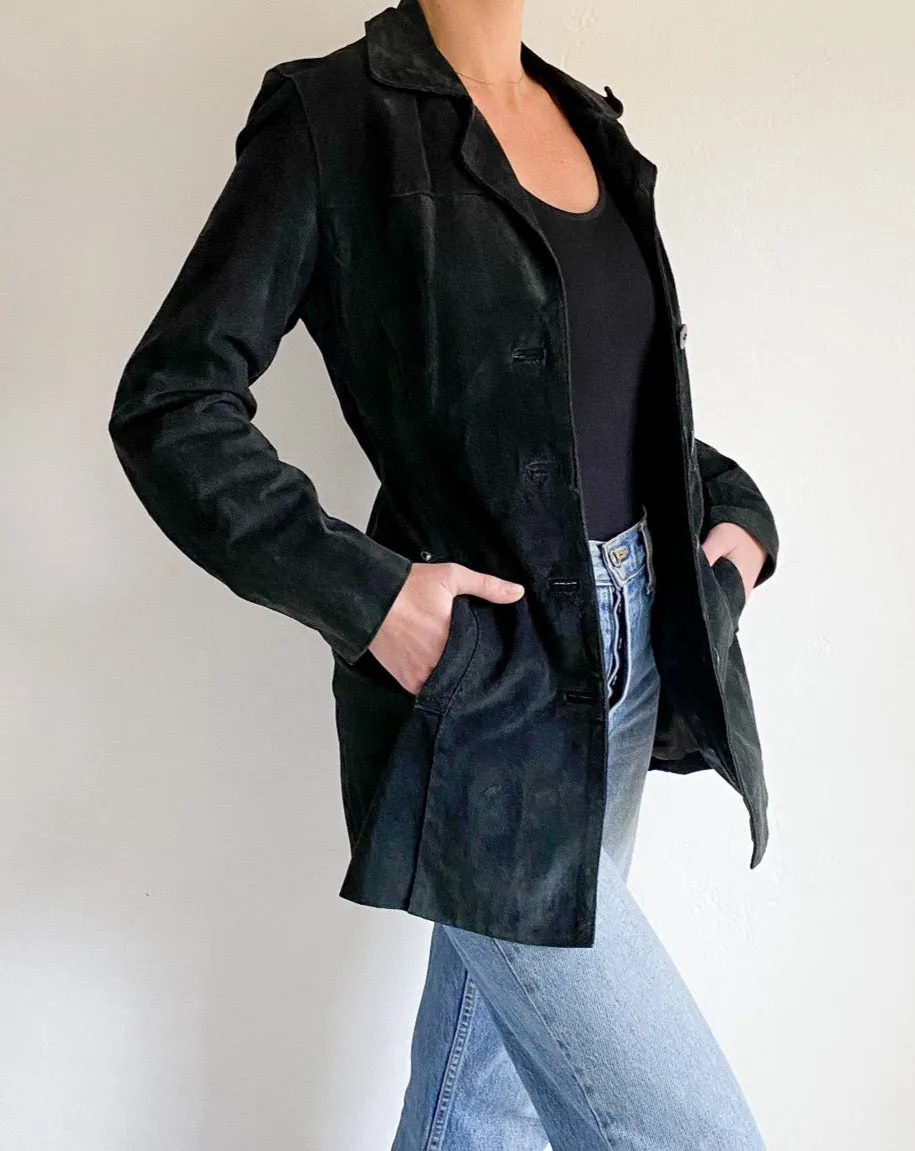 Vintage Black Suede Jacket
