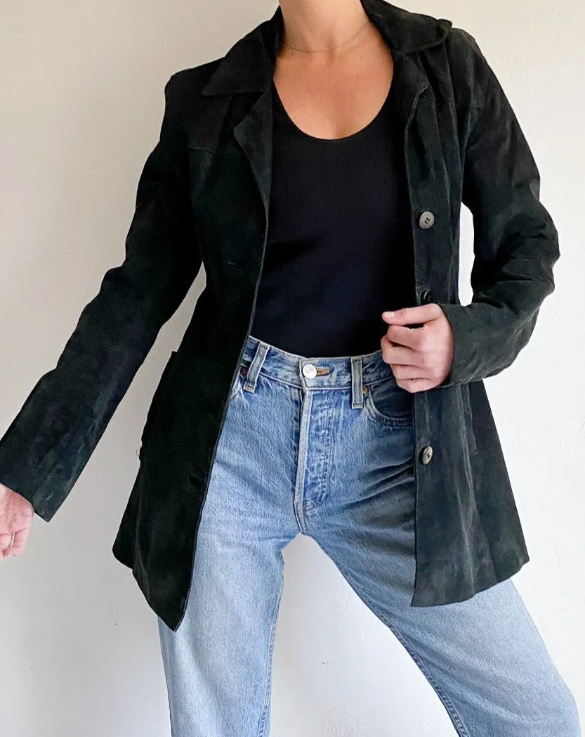 Vintage Black Suede Jacket