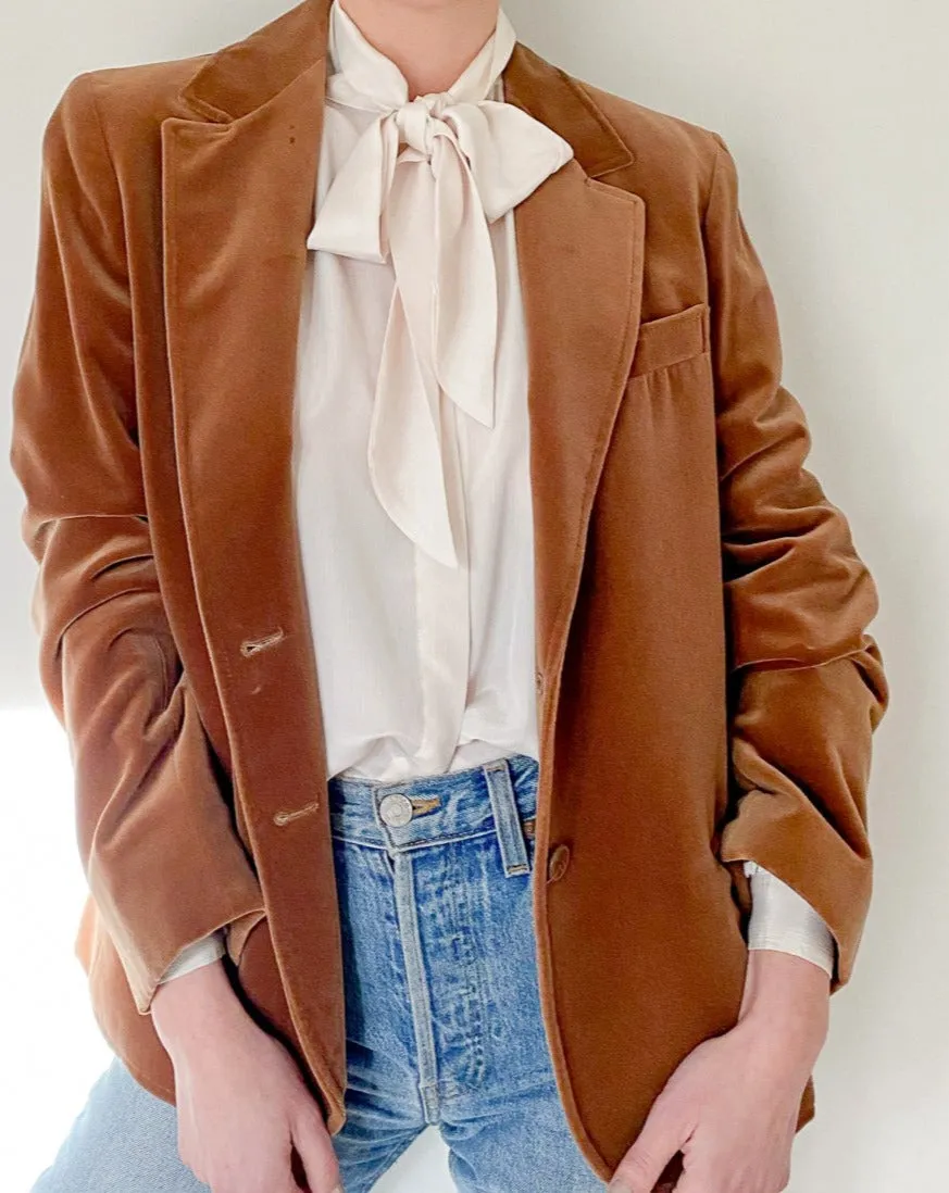 Vintage Brown Velvet Blazer