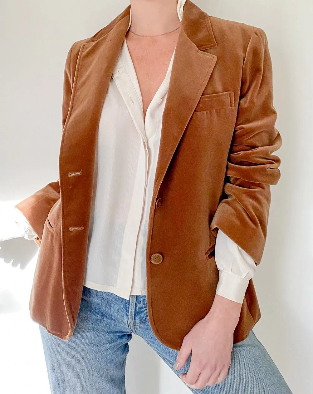 Vintage Brown Velvet Blazer