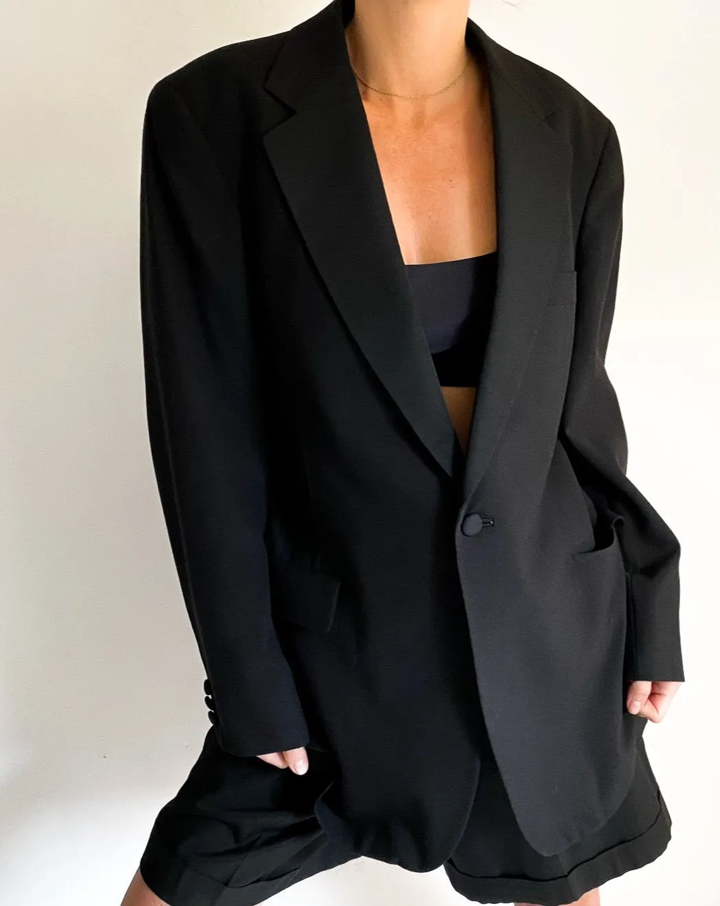 Vintage Neiman Marcus Oversized Black Blazer