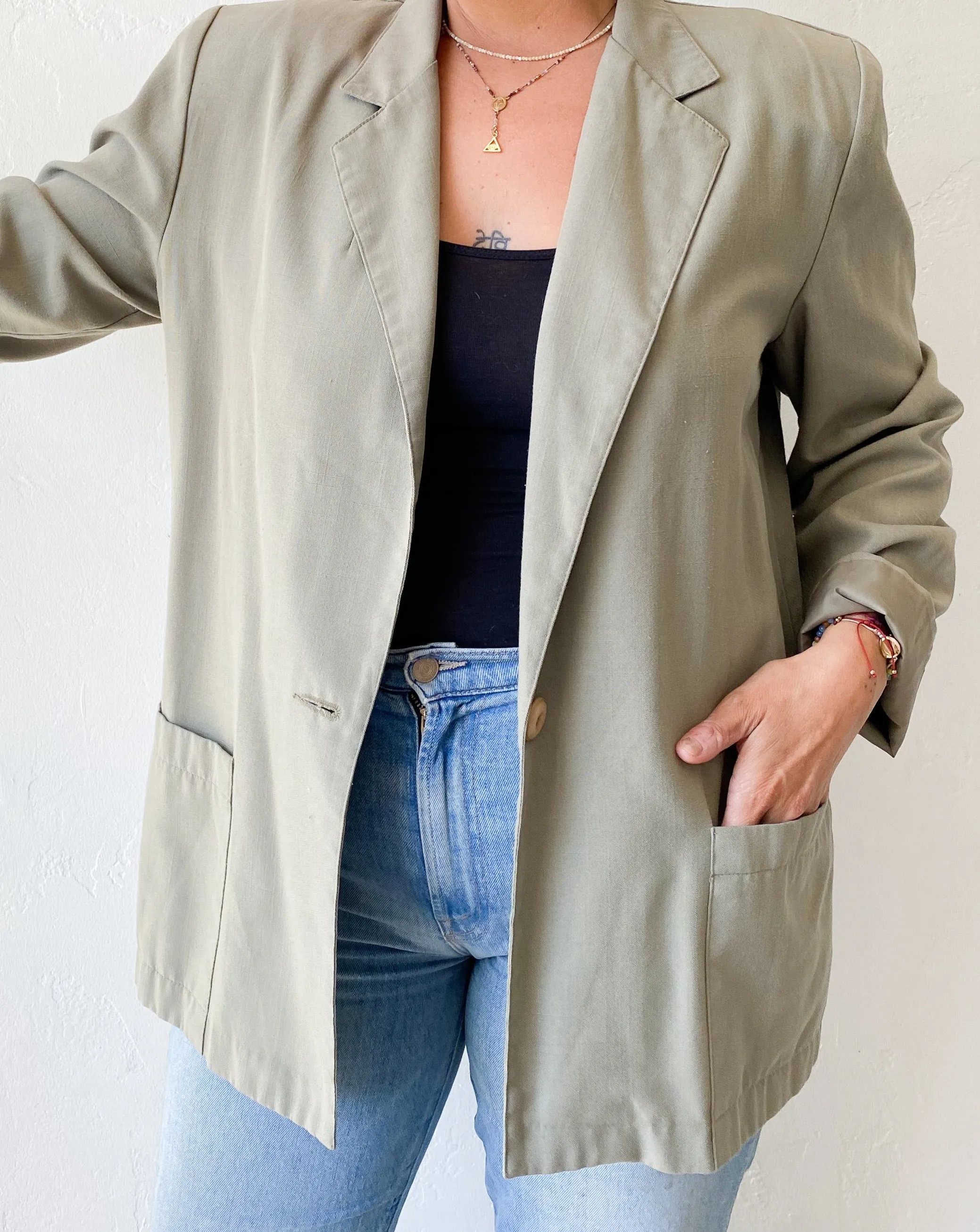 Vintage Sage Boxy Blazer