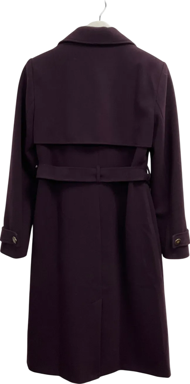 Wallis Purple Twill Trench Coat In Berry UK 10