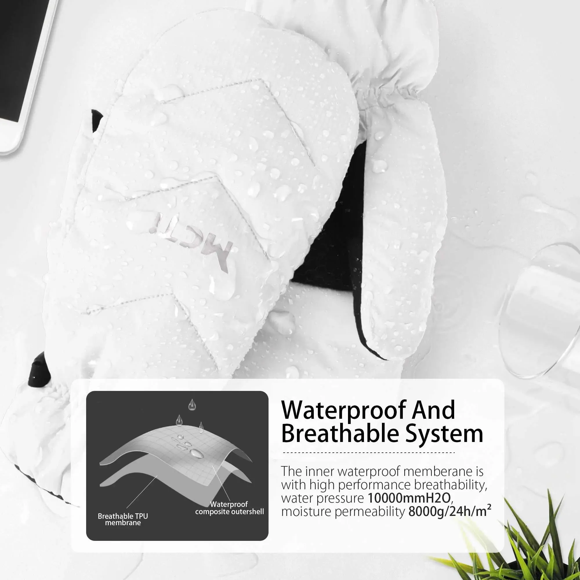Waterproof Goose Down Mittens for Women | MCTi Snow Mitts