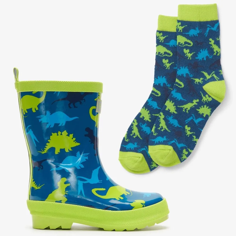 Wellingtons & Sock Set - Real Dinos