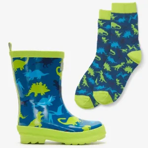 Wellingtons & Sock Set - Real Dinos