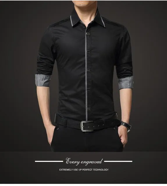 West Louis™ High Quality Men Slim Fit Dress Shirt