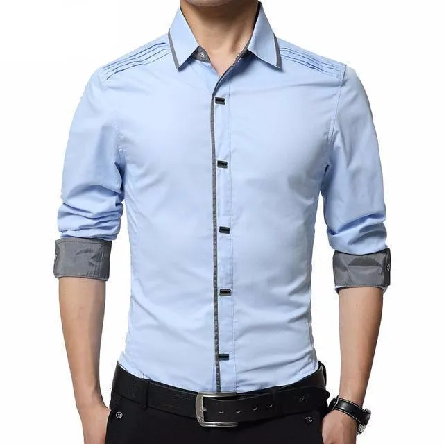 West Louis™ High Quality Men Slim Fit Dress Shirt