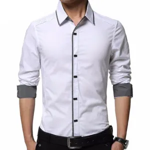 West Louis™ High Quality Men Slim Fit Dress Shirt