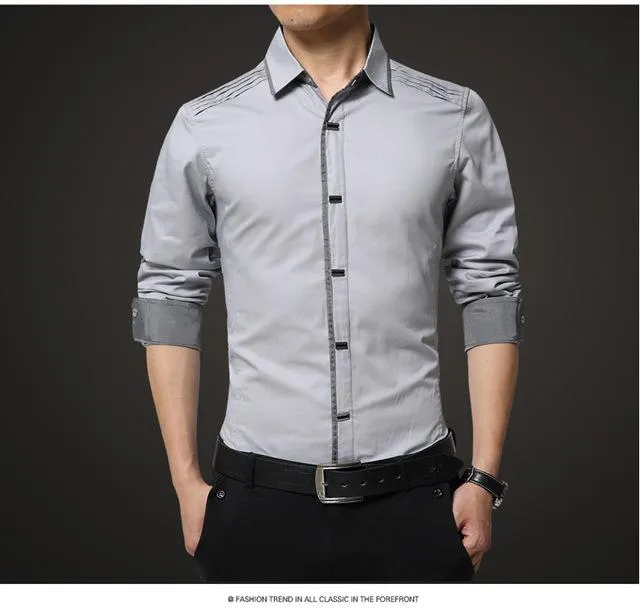 West Louis™ High Quality Men Slim Fit Dress Shirt