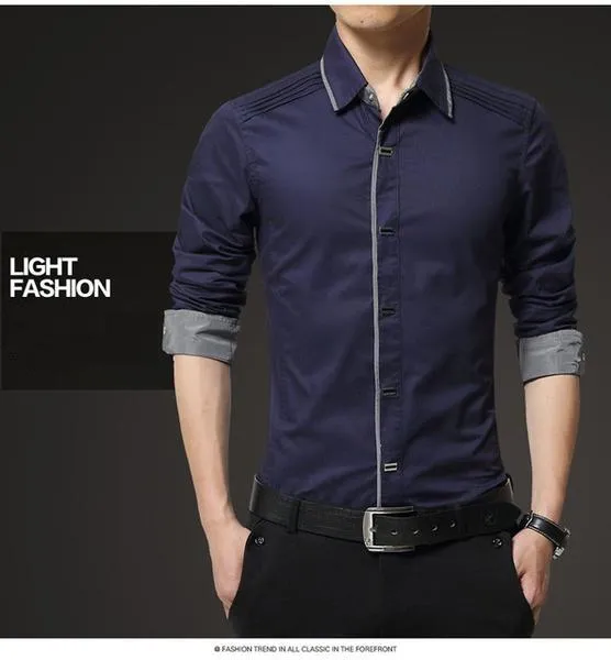 West Louis™ High Quality Men Slim Fit Dress Shirt