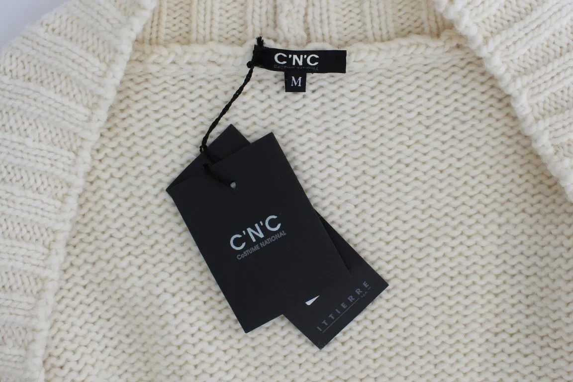 White knitted cardigan