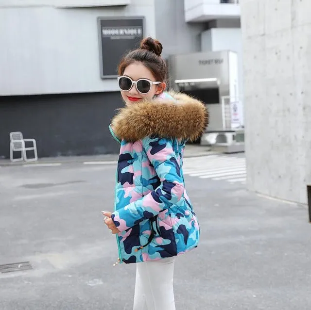 Winter Jacket Women Parkas for Coat Fashion Female Down Jacket With a Hood Large Faux Fur Collar Coat 2018 Autumn high quality