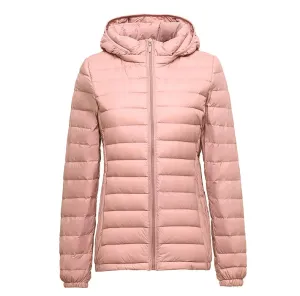 Women Soft and Lightweight 90% Duck Down Jacket Removable Hood