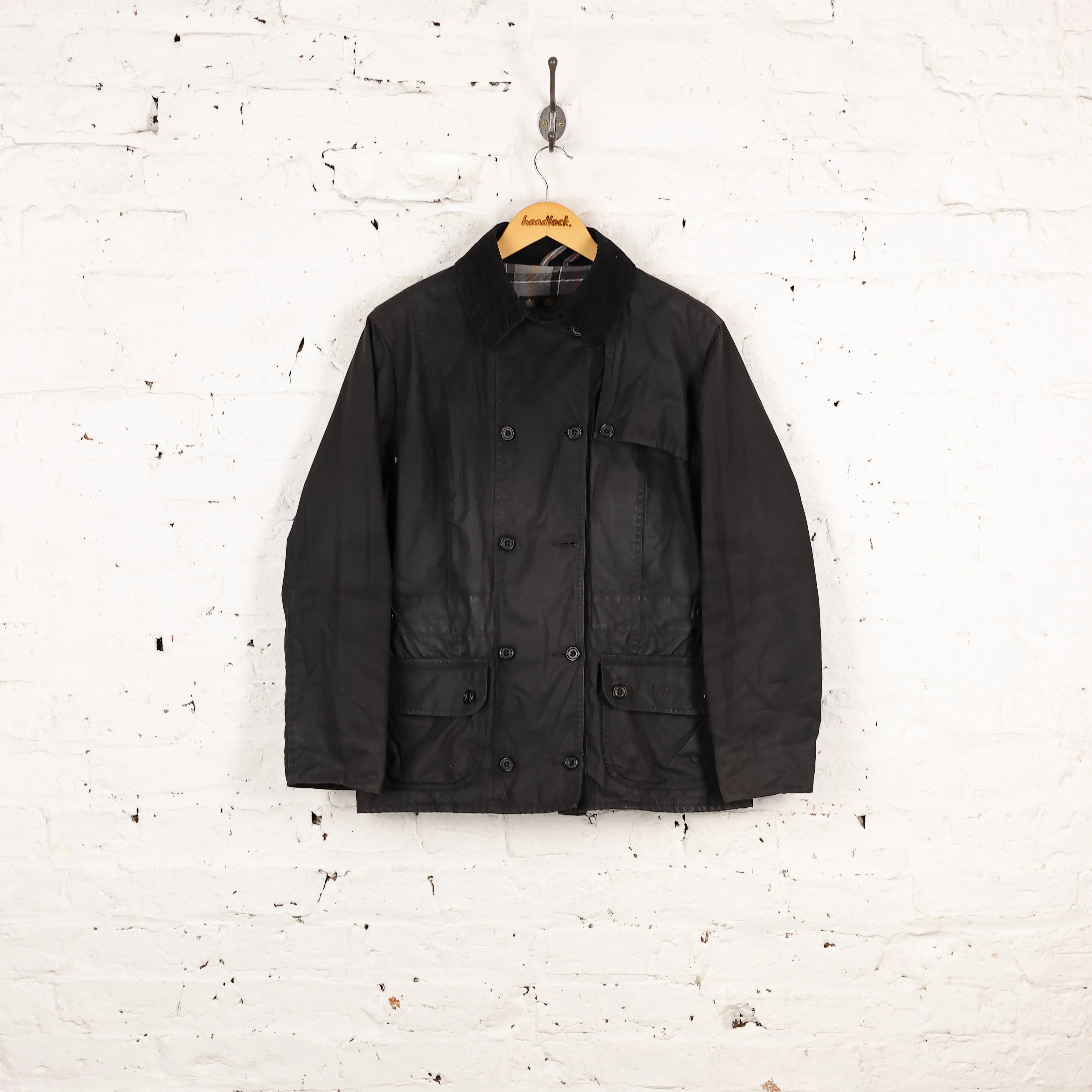 Women's Barbour Double Breasted Wax Jacket - Blue - Women's XL