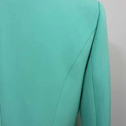 Women's Coats Mint Green Jacket Long Sleeves Blazer Breasted Coat