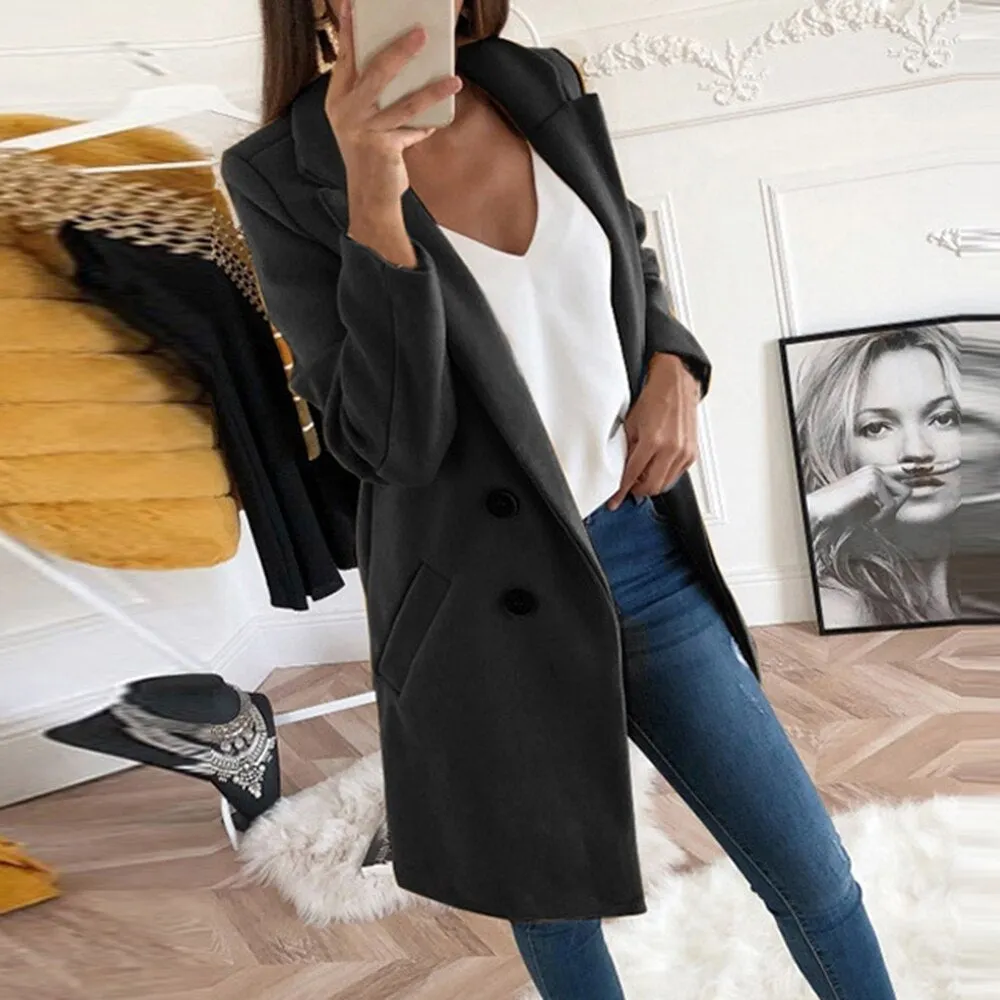 Women's Medium Long Wool Coat