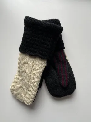 Women's Mittens - Grey & Cream - 1038 M/L