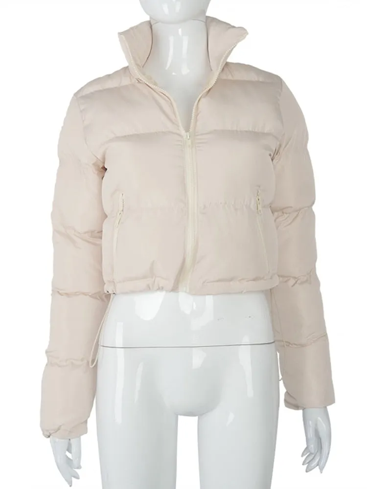 Women's Puffer Short Coat Stand-up Collar Cardigan Down Jacket