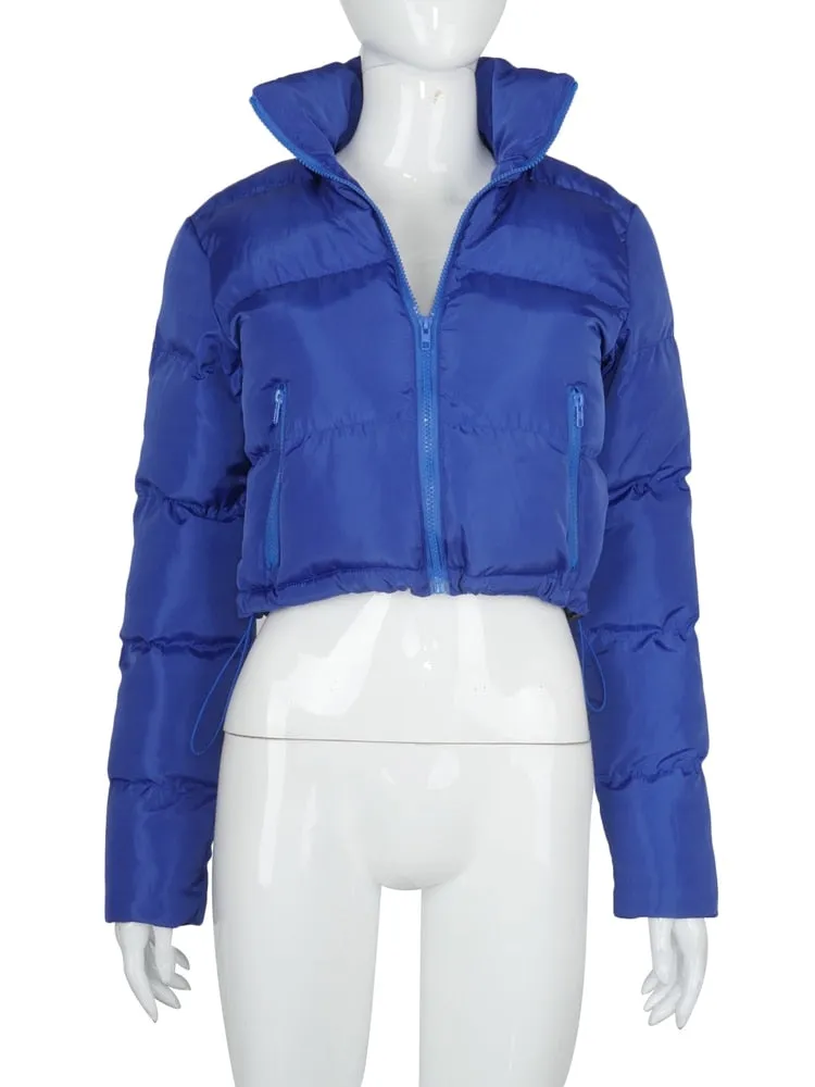 Women's Puffer Short Coat Stand-up Collar Cardigan Down Jacket