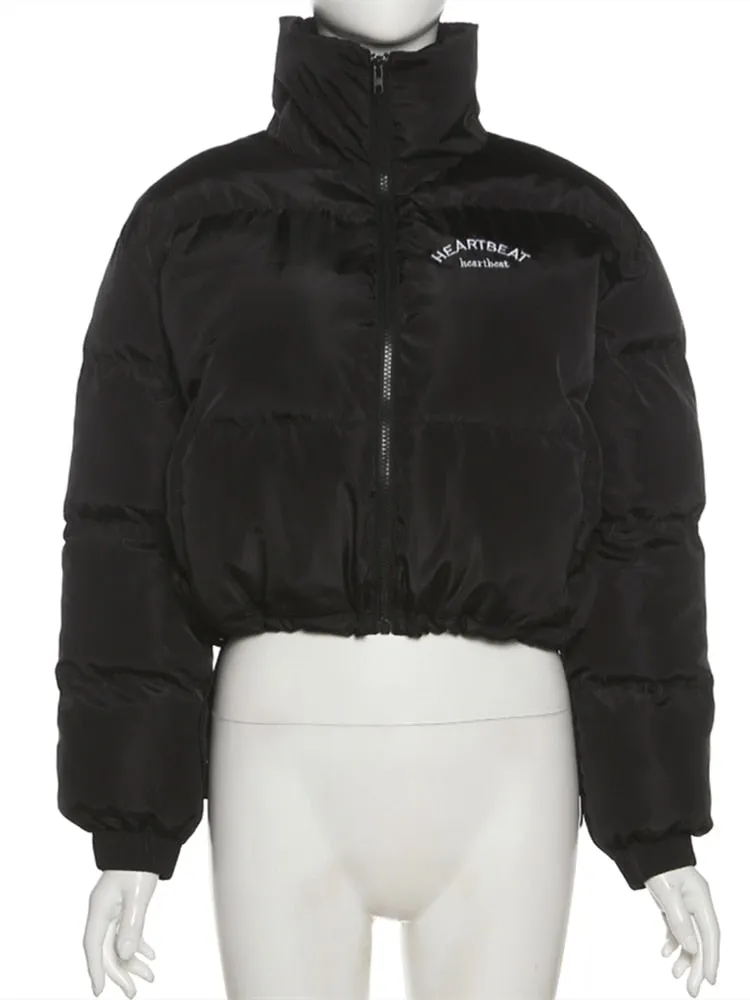 Women's Puffer Short Coat Stand-up Collar Cardigan Down Jacket