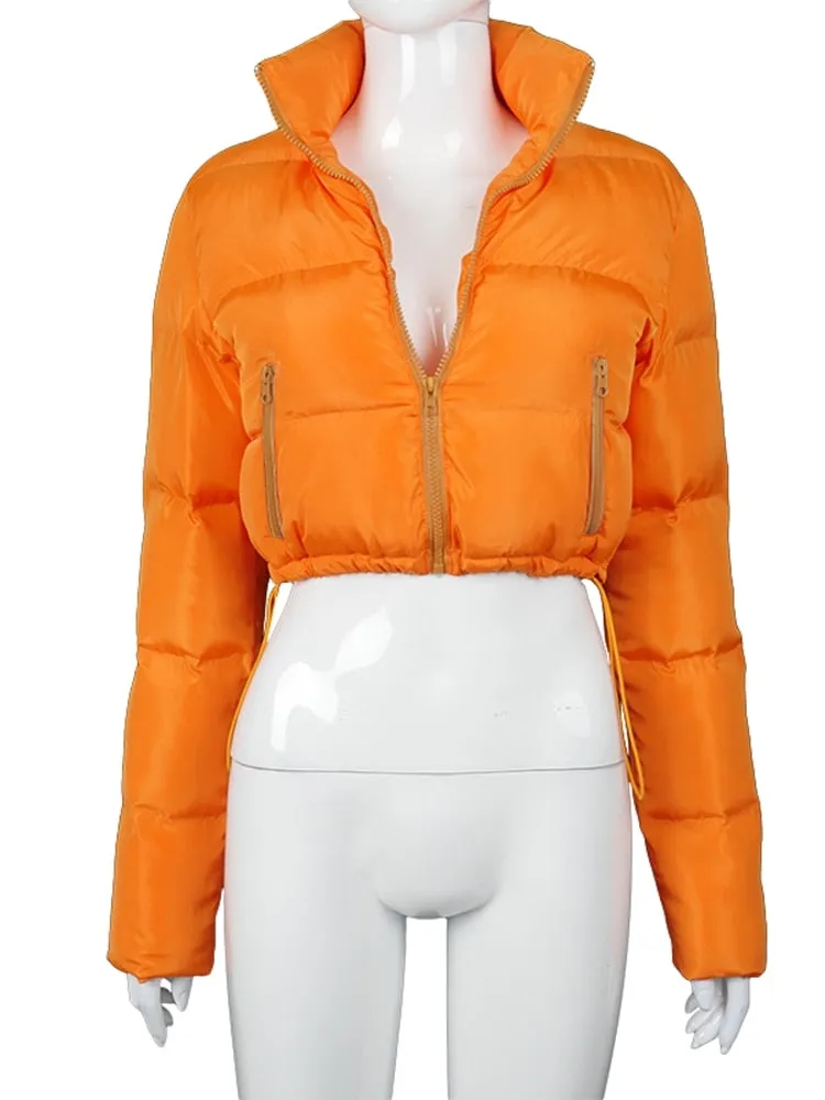 Women's Puffer Short Coat Stand-up Collar Cardigan Down Jacket