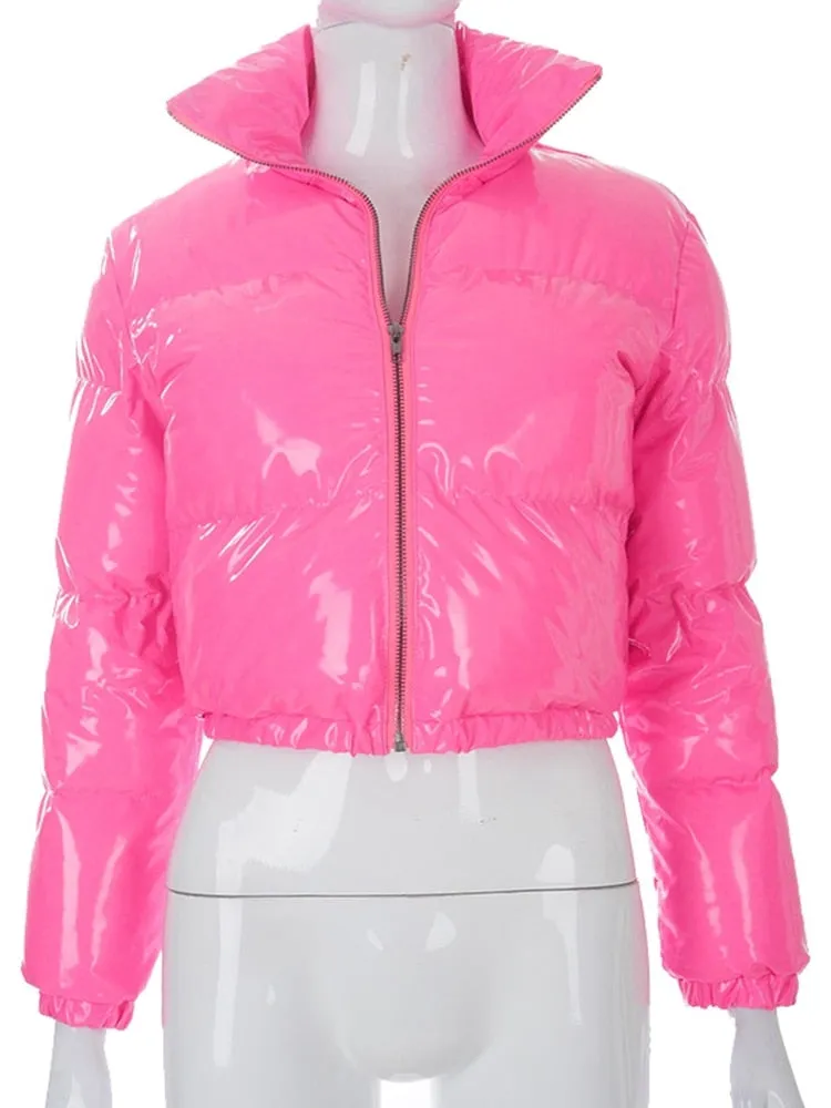 Women's Puffer Short Coat Stand-up Collar Cardigan Down Jacket